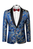 2-piece One Button Shawl Lapel Jacquard Black Men's Prom Suits