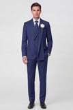 Single Breasted Light Blue Shawl Lapel 2-Piece Men's Wedding Suits