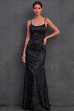 Yellow Spaghetti Straps Sheath Sleeveless Long Wedding Guest Dress