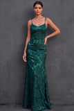 Yellow Spaghetti Straps Sheath Sleeveless Long Wedding Guest Dress