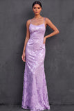 Yellow Spaghetti Straps Sheath Sleeveless Long Wedding Guest Dress