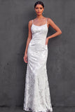 Yellow Spaghetti Straps Sheath Sleeveless Long Wedding Guest Dress