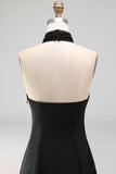 A Line White Halter Neck Backless Sleeveless Short Bridal Shower Dress
