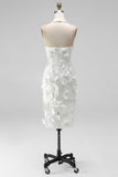 White Cross Halter Appliqued Bodycon Short Bridal Shower Dress