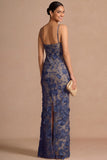 Appliqued Sheath White V Neck Floral Long Engagement Dress