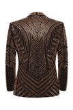Sparkly Gold 2-piece Open Front Men's Prom Suits with Pockets
