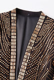 Sparkly Gold 2-piece Open Front Men's Prom Suits with Pockets