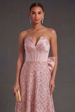 Sparkly Corset Blush Midi Wedding Guest Dress with Cape