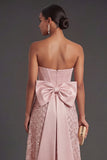 Sparkly Corset Blush Midi Wedding Guest Dress with Cape