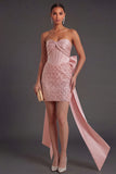 Blush Bodycon Corset Short Summer Wedding Guest Dress