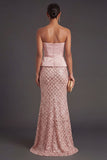 Satin Blush Mermaid Long Wedding Guest Dress