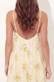 A Line Yellow Floral Spaghetti Straps Short Graduation Dress
