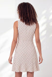 A Line White Black Dot Ruffled Short Graduation Dress