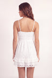 Spaghetti Straps White Lace Short Graduation Dress