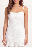 Bodycon White Lace Floral Short Graduation Dress