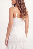 Bodycon White Lace Floral Short Graduation Dress