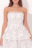 Appliqued Floral A Line White Short Graduation Dress