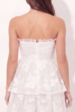 Appliqued Floral A Line White Short Graduation Dress