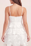 Tiered Appliqued Floral A Line White Short Graduation Dress