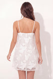 White A Line Floral Spaghetti Straps Short Graduation Dress