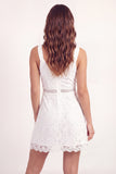Lace White Floral A Line Short Graduation Dress
