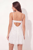 White A Line Sparkly Sequined Short Graduation Dress
