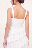 White A Line Ruffled Short Graduation Dress
