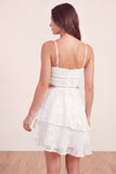 A Line Ruffled White Short Graduation Dress