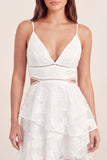 A Line Ruffled White Short Graduation Dress