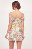 Yellow Floral A Line Short Graduation Dress