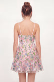 Spaghetti Straps Floral A Line Short Graduation Dress