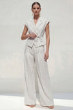 White Peak Lapel 2 Piece Work Suits