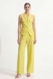 Lemon Yellow Single Breasted Peak Lapel 2 Piece Work Suits