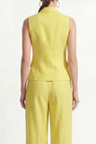 Lemon Yellow Single Breasted Peak Lapel 2 Piece Work Suits