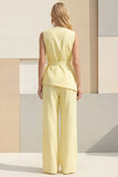 Pink V Neck Sleeveless 2 Piece Work Suits