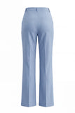 Dusty Blue Long Sleeves Single Breasted 2 Piece Work Suits