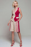 Light Khaki Sleeveless 2 Piece Work Suits with Pockets