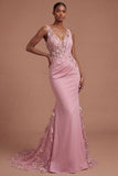 Mermaid Taro Floral Ruched Long Prom Dress