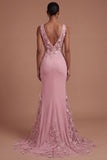 Mermaid Taro Floral Ruched Long Prom Dress