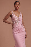 Mermaid Taro Floral Ruched Long Prom Dress