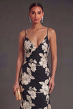 Sage Green Mermaid Floral Long Wedding Guest Dress