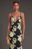 Sage Green Mermaid Floral Long Wedding Guest Dress