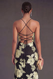 Sage Green Mermaid Floral Long Wedding Guest Dress