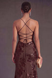Sage Green Mermaid Floral Long Wedding Guest Dress