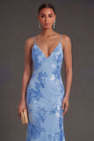 Sage Green Mermaid Floral Long Wedding Guest Dress