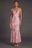 Sage Green Mermaid Floral Long Wedding Guest Dress