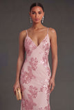 Sage Green Mermaid Floral Long Wedding Guest Dress