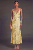 Sage Green Mermaid Floral Long Wedding Guest Dress