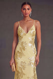 Sage Green Mermaid Floral Long Wedding Guest Dress