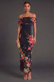 Champagne Sheath Off the Shoulder Ruched Long Wedding Guest Dress